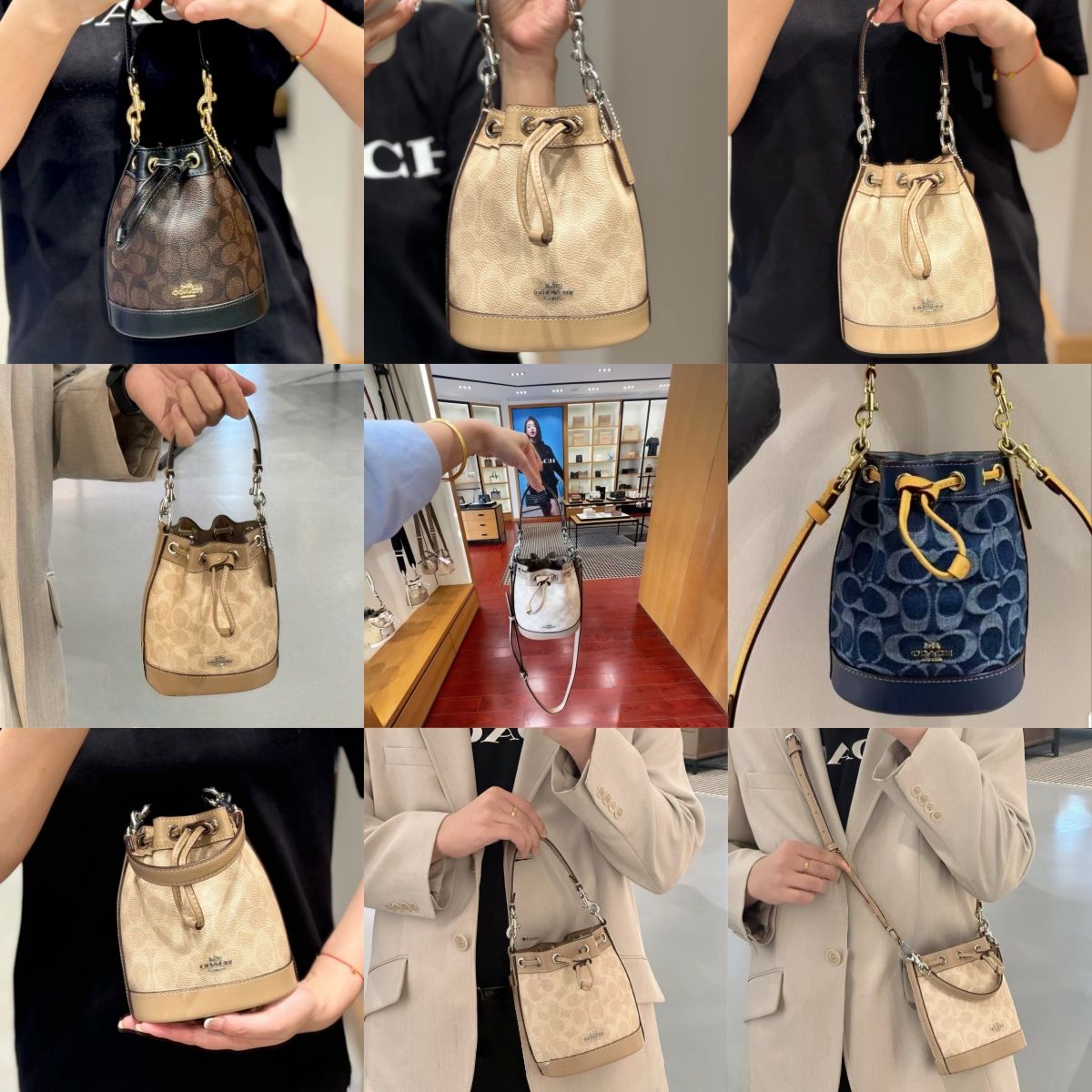 Women Handbag CW299 CY740 CR145 CT863 Mini Dempsey Shoulder Sling Bucket Bag