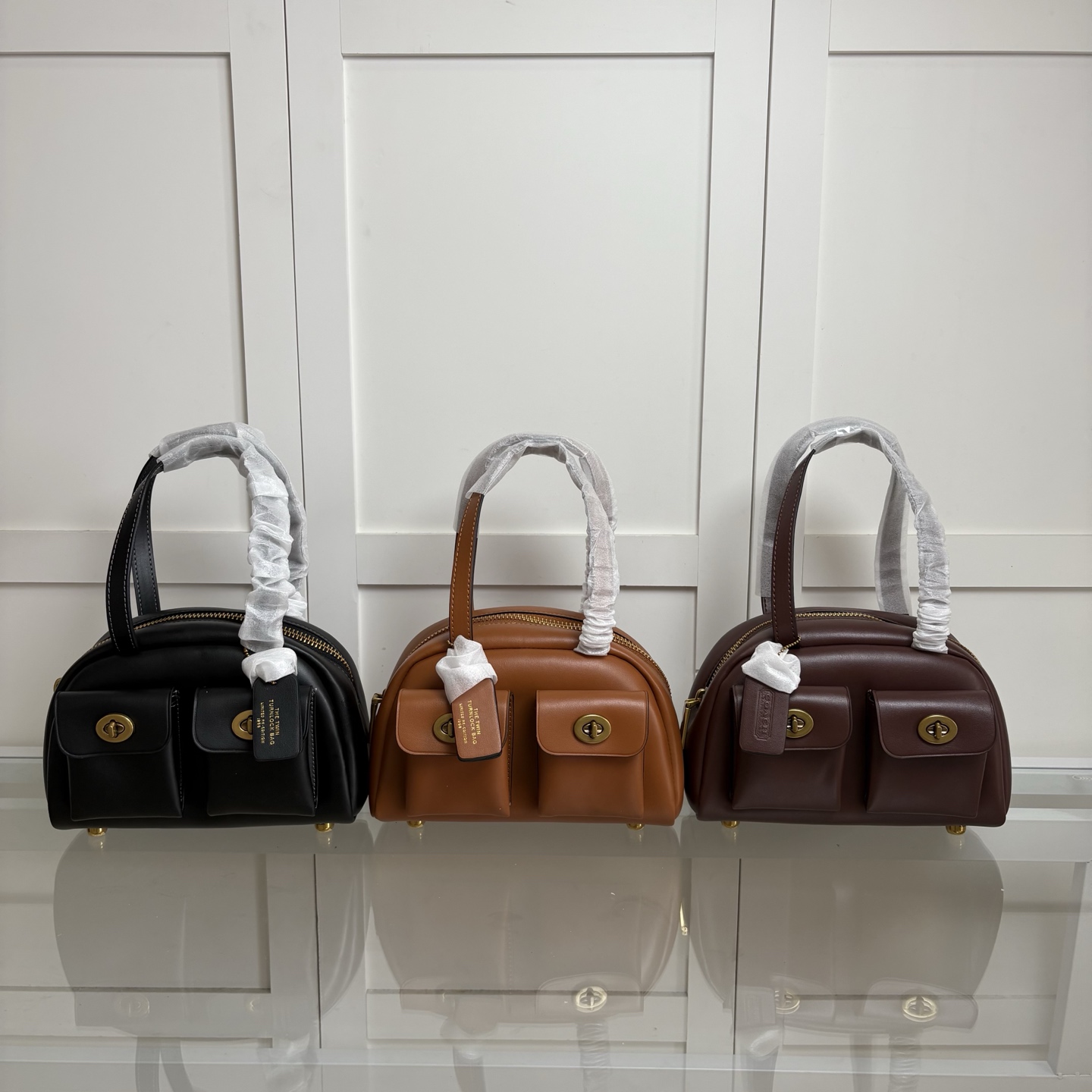 Women handbag CCC55 CCC54 twin turnlock Baseball Bowling Bag Steamed bun handbag bag