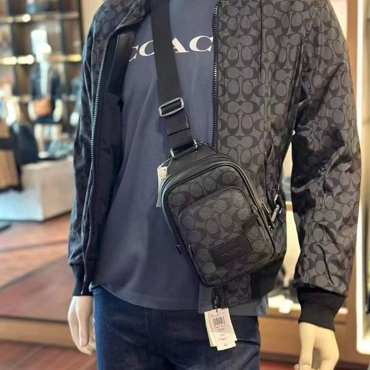 Men Handbag  CX071 CAJ39 CV763 Chest Shoulder Bag Backpack Racer Sling Pack In Signature Canvas