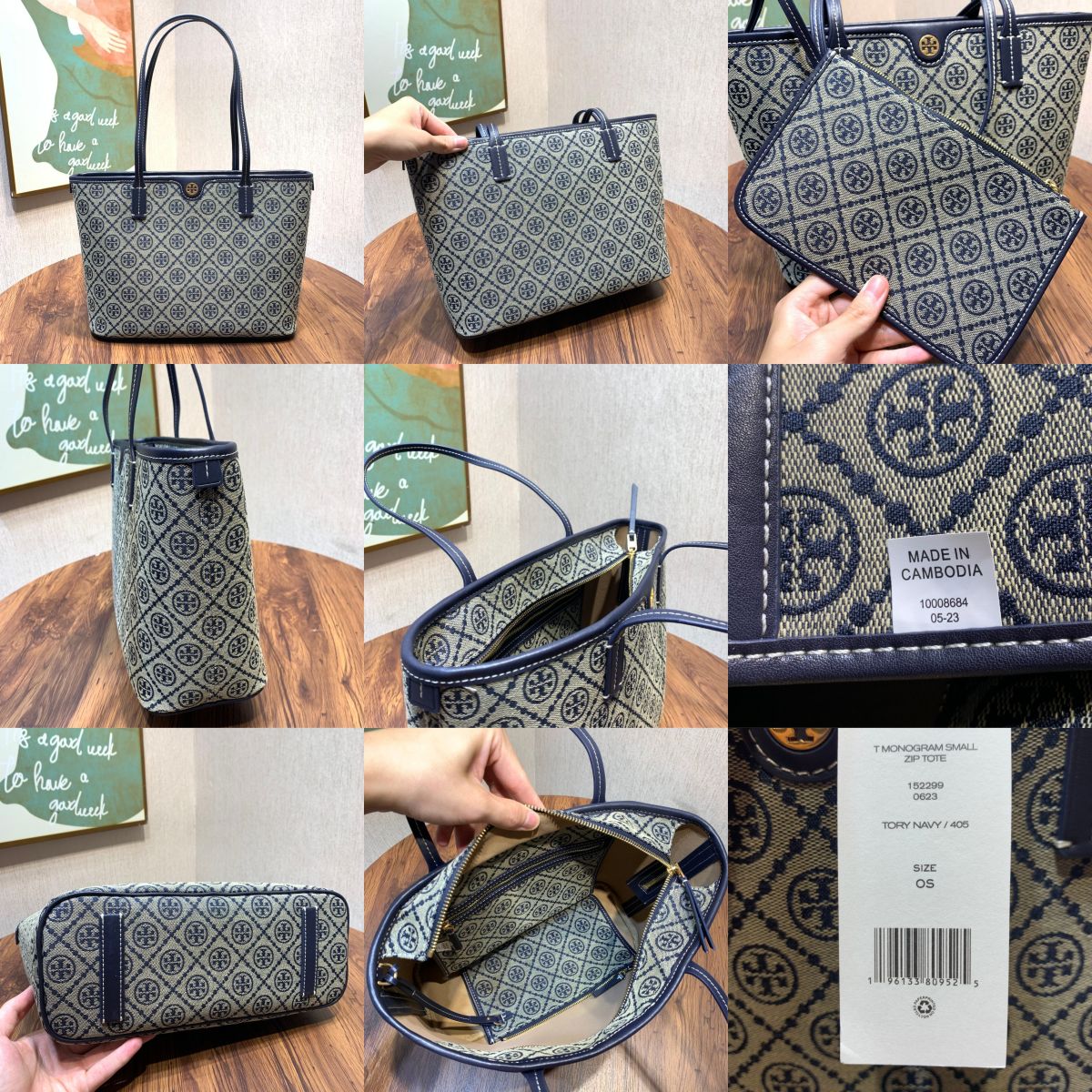 Women Handbag 152135 152299 152301 152302 T MONOGRAM ZIP TOTE Shoulder Bag
