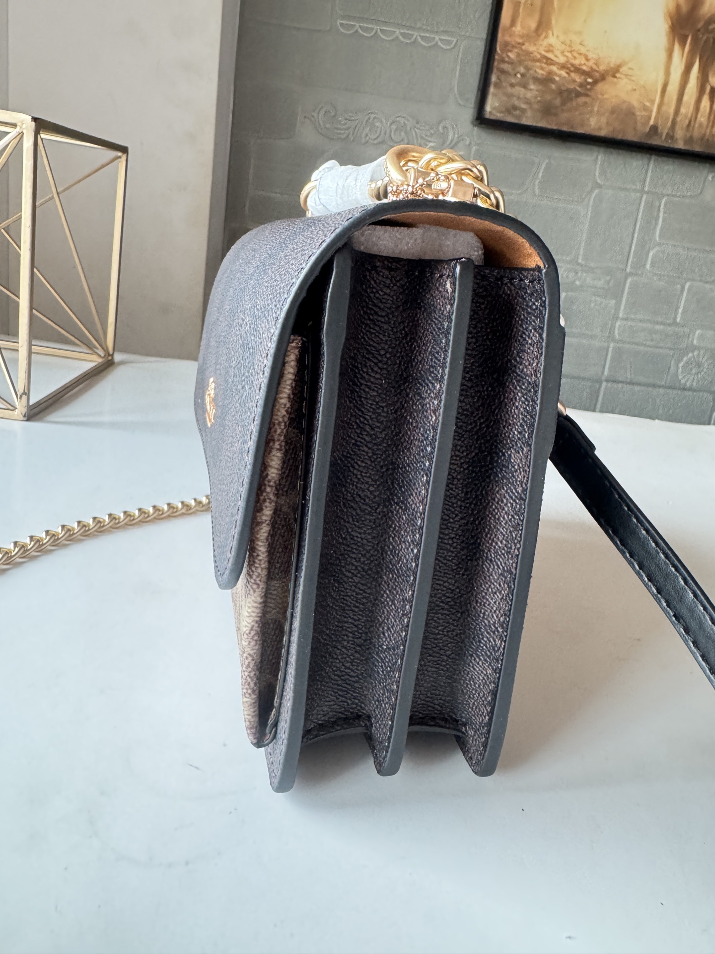 Women Handbag CY678 Klare Blocked Signature Canvas Crossbody Shoulder Sling Chain Bag