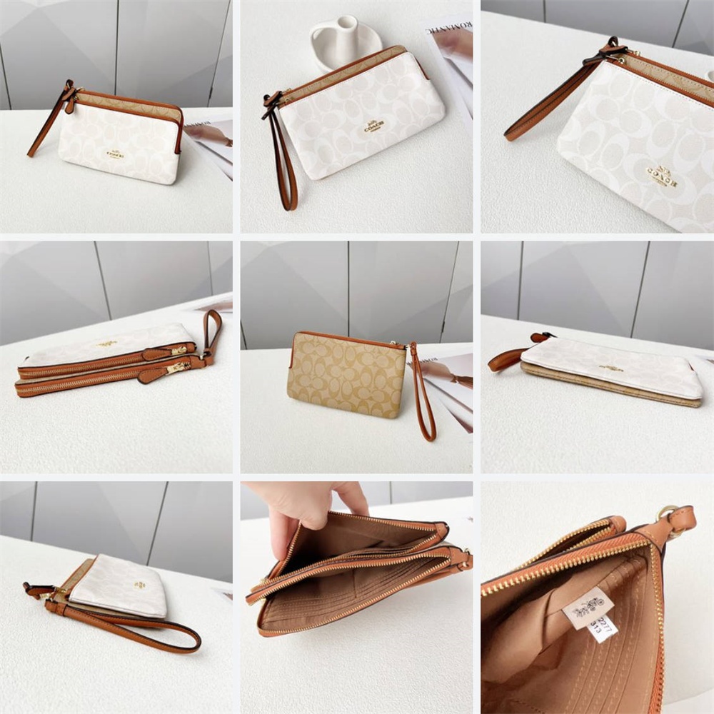 C5610 C5576 C7313 CD878 CF447 Double Zip Wallet Women Long Purse Wristlet Handphone Pouch