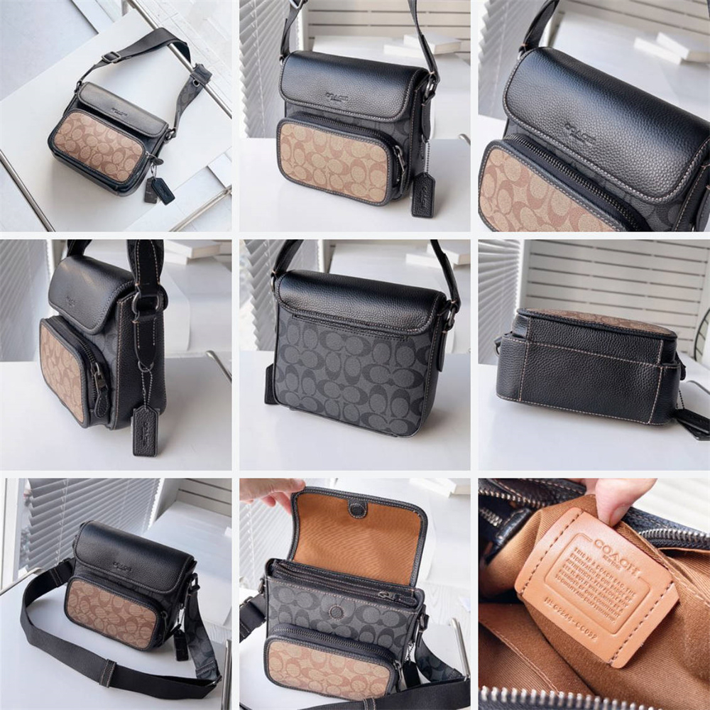 Coach C9870 C9871 CC032 CN729 Sullivan Flap Crossbody In Signature Canvas Men Sling Messenger Bag 9870 9871 032 729
