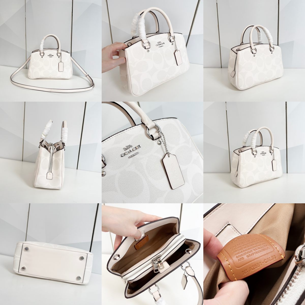 Women Handbag CAL53 Savannah Small Carryall Bag In Signature Canvas Satchel Sling Bag