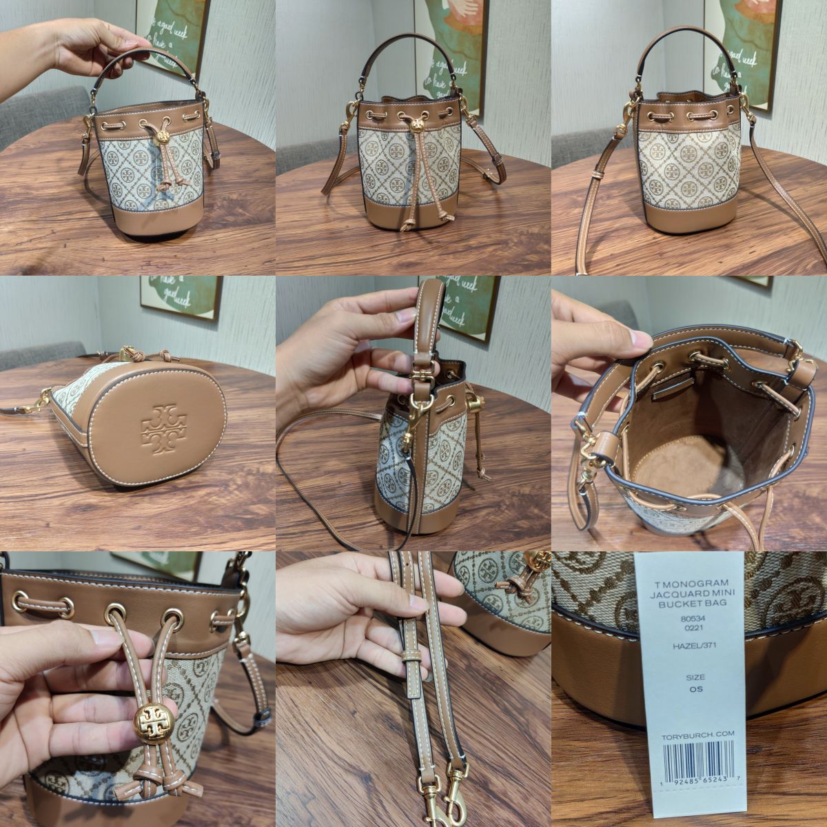 Women Handbag 79487 80534 T Monogram Jacquard Bucket Bag