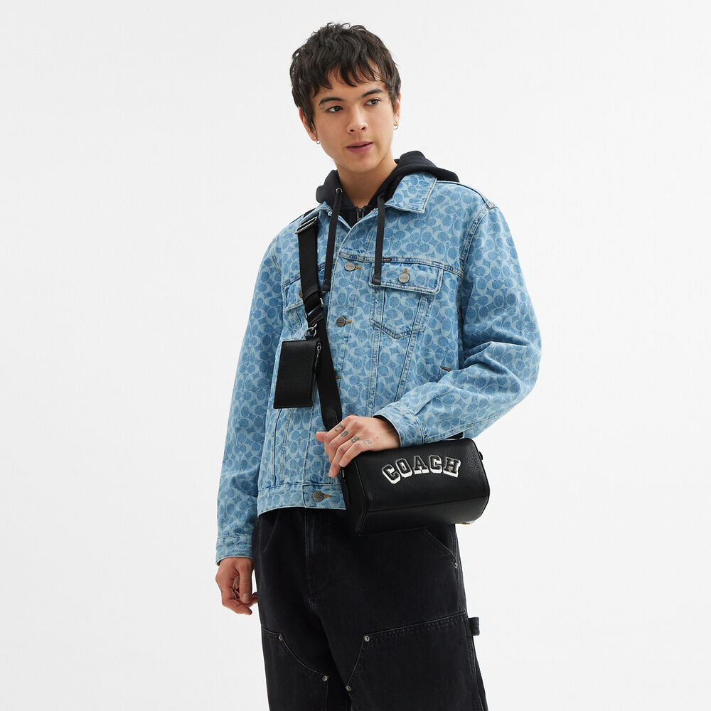 Men Handbag CAJ41 CW324 CJ674 CV762 Axel Crossbody In Signature Canvas Charcoal Print Varies