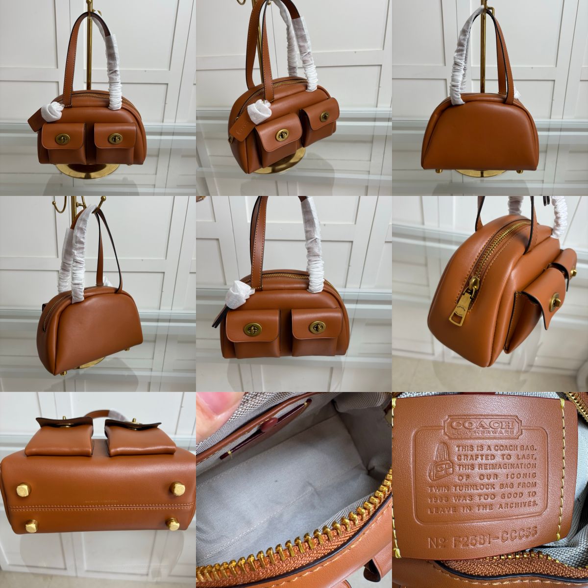 Women handbag CCC55 CCC54 twin turnlock Baseball Bowling Bag Steamed bun handbag bag