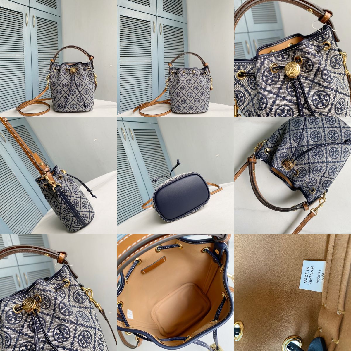Women Handbag 166414 166415 T Monogram Bucket Bag