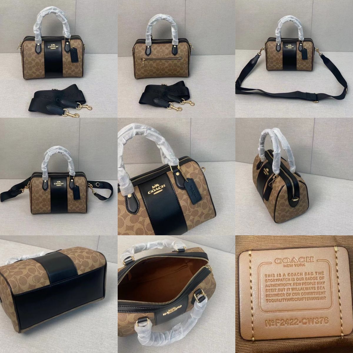 Women Handbag CV961 CW376 CY679 Rowan Satchel In Signature Canvas Boston Bag