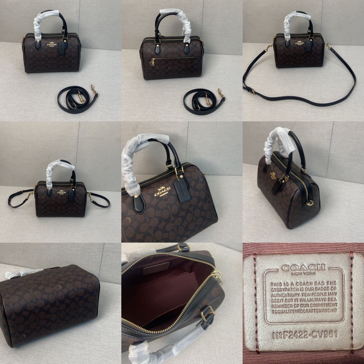 Women Handbag CV961 CW376 CY679 Rowan Satchel In Signature Canvas Boston Bag