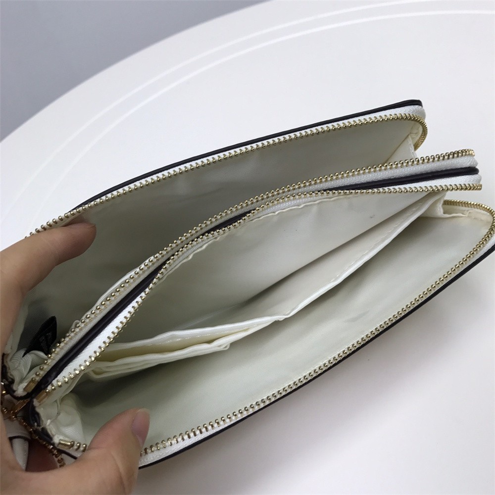 Coach F54057 Double Zip Wallet In Signature Women Long Purse Wristlet Handphone Pouch