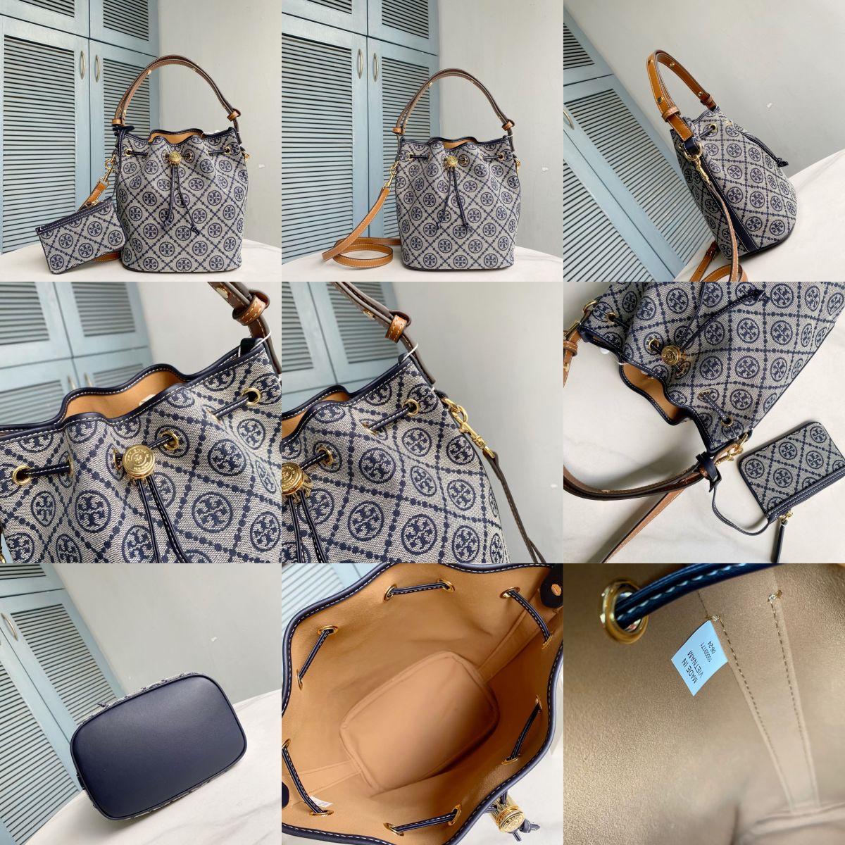 Women Handbag 166414 166415 T Monogram Bucket Bag