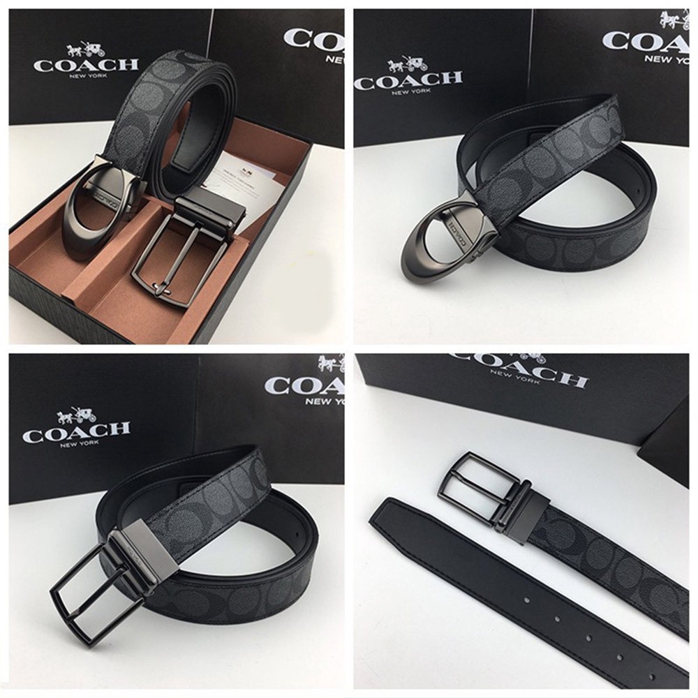 64839 5951 Cut-To-Size Dual Buckle And Reversible Leather Signature Belt For Men