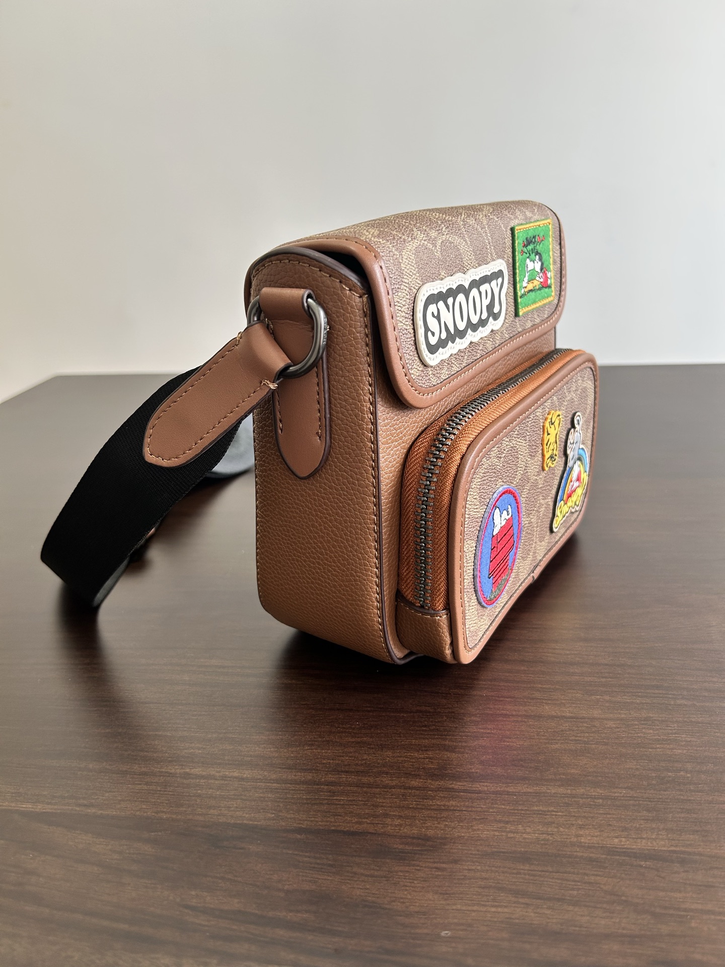 Coach X Peanuts CBI41 CCG29 Sullivan Flap Crossbody Bag In Signature Canvas With Patches