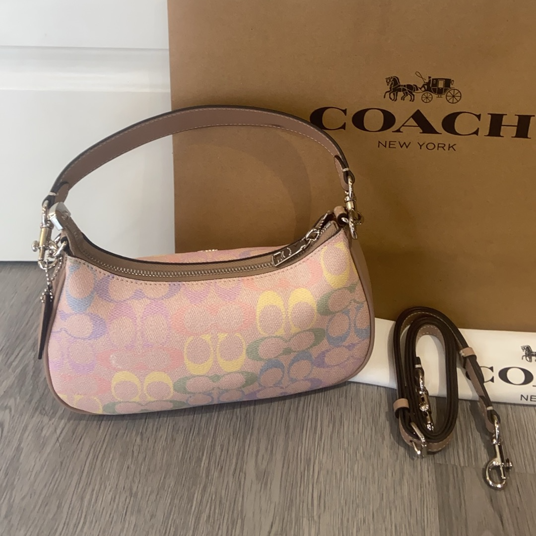 Women handbag CDA91 Teri Rainbow Signature Canvas Shoulder Bag