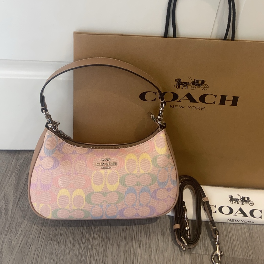 Women handbag CDA91 Teri Rainbow Signature Canvas Shoulder Bag
