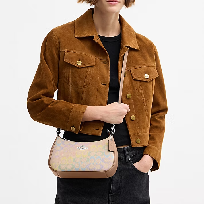 Women handbag CDA91 Teri Rainbow Signature Canvas Shoulder Bag