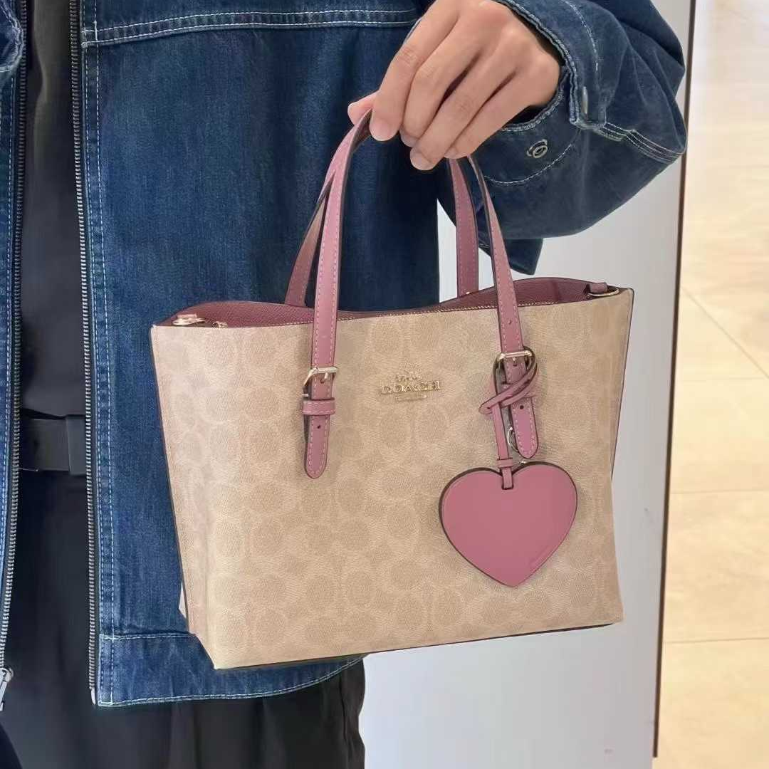 women handbag CDF03 Mollie Tote Bag 25  Signature Canvas Heart Charm