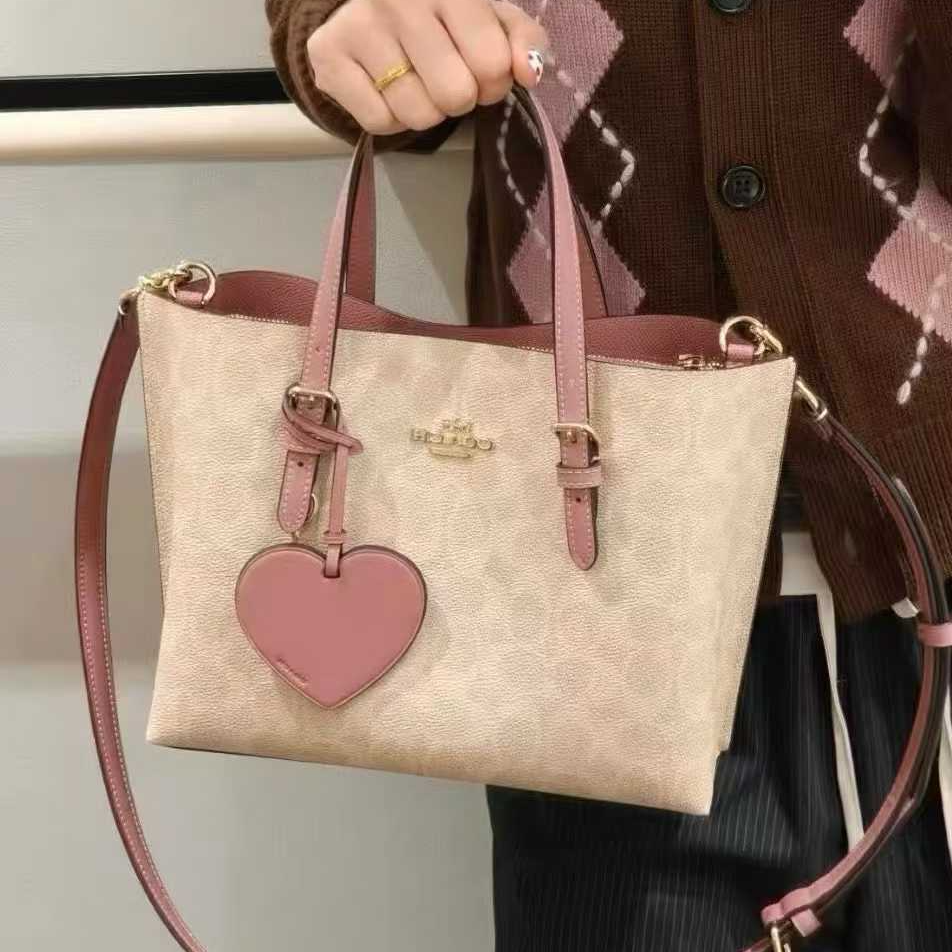 women handbag CDF03 Mollie Tote Bag 25  Signature Canvas Heart Charm