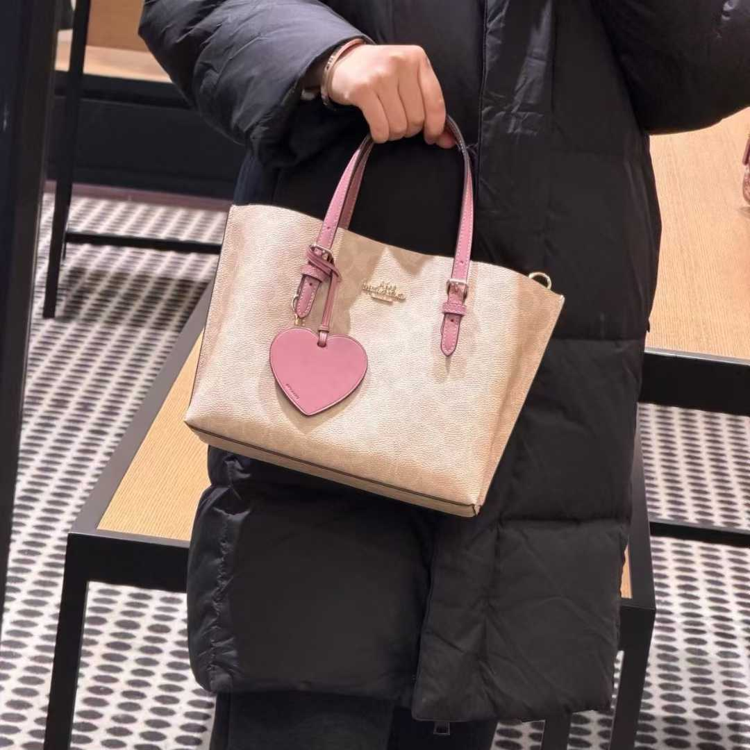 women handbag CDF03 Mollie Tote Bag 25  Signature Canvas Heart Charm