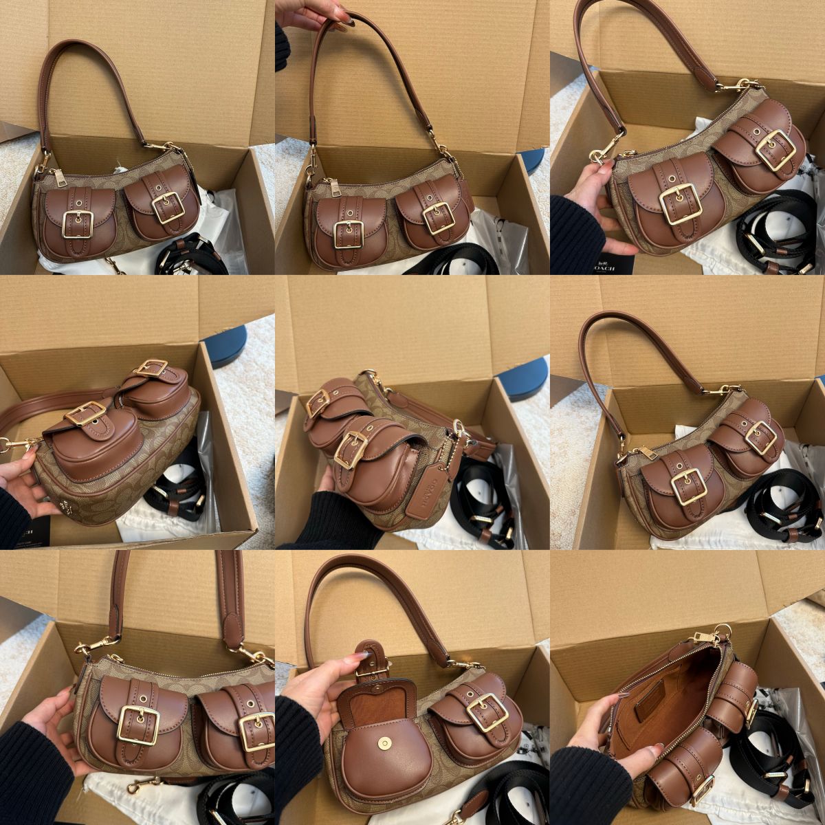 Women Handbag CCZ24 CY658 CY700 CQ184 CBJ00 CBJ01 CP114 Ashton Baguette Signature Canvas Shoulder Bag