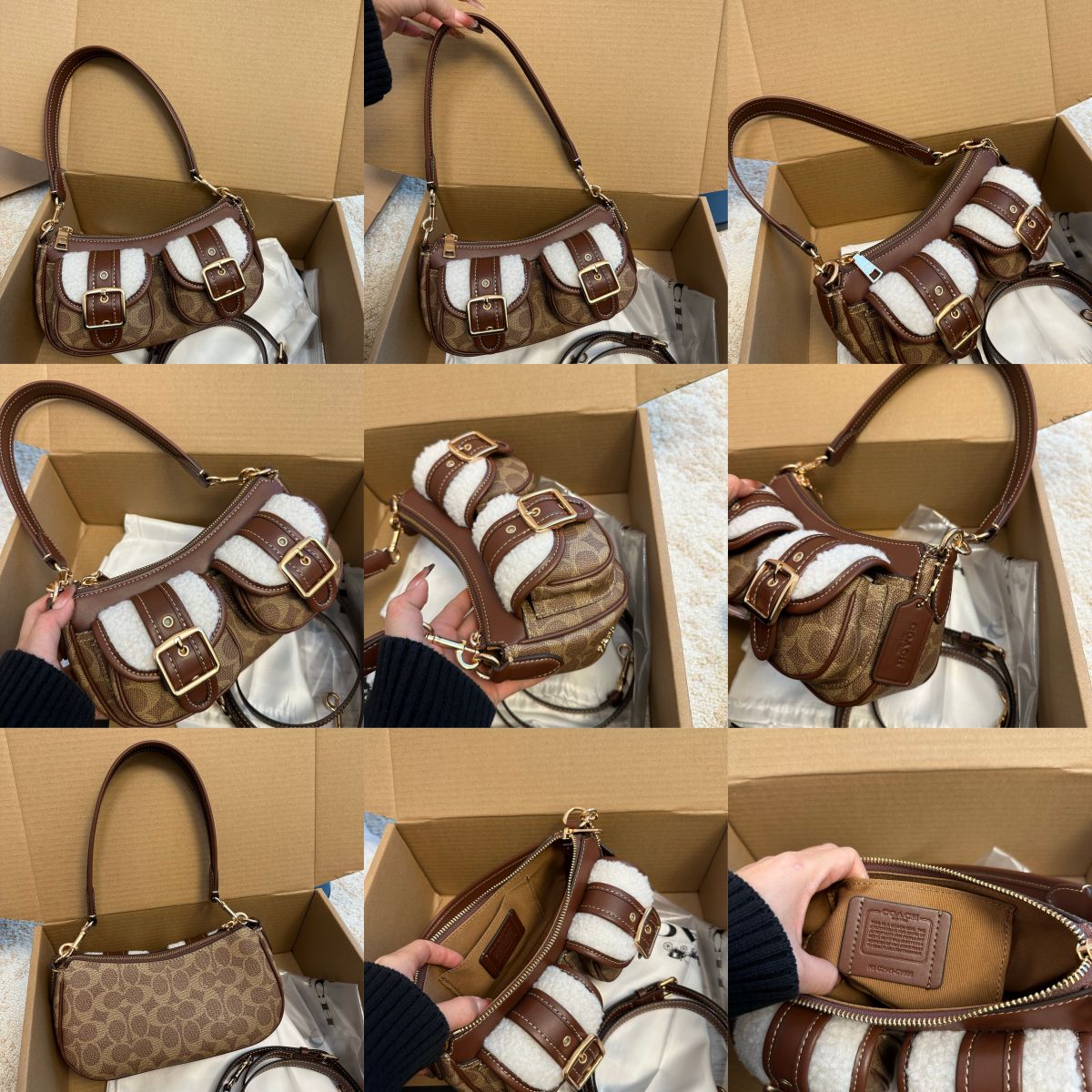 Women Handbag CCZ24 CY658 CY700 CQ184 CBJ00 CBJ01 CP114 Ashton Baguette Signature Canvas Shoulder Bag