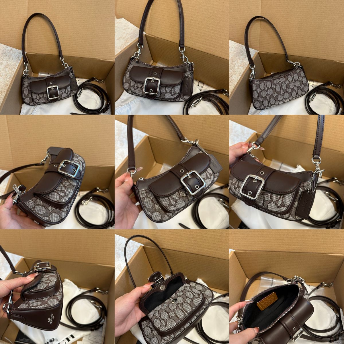 Women Handbag CDB13 CDB18 CDB19 Ashton Baguette Signature Canvas Shoulder Bag