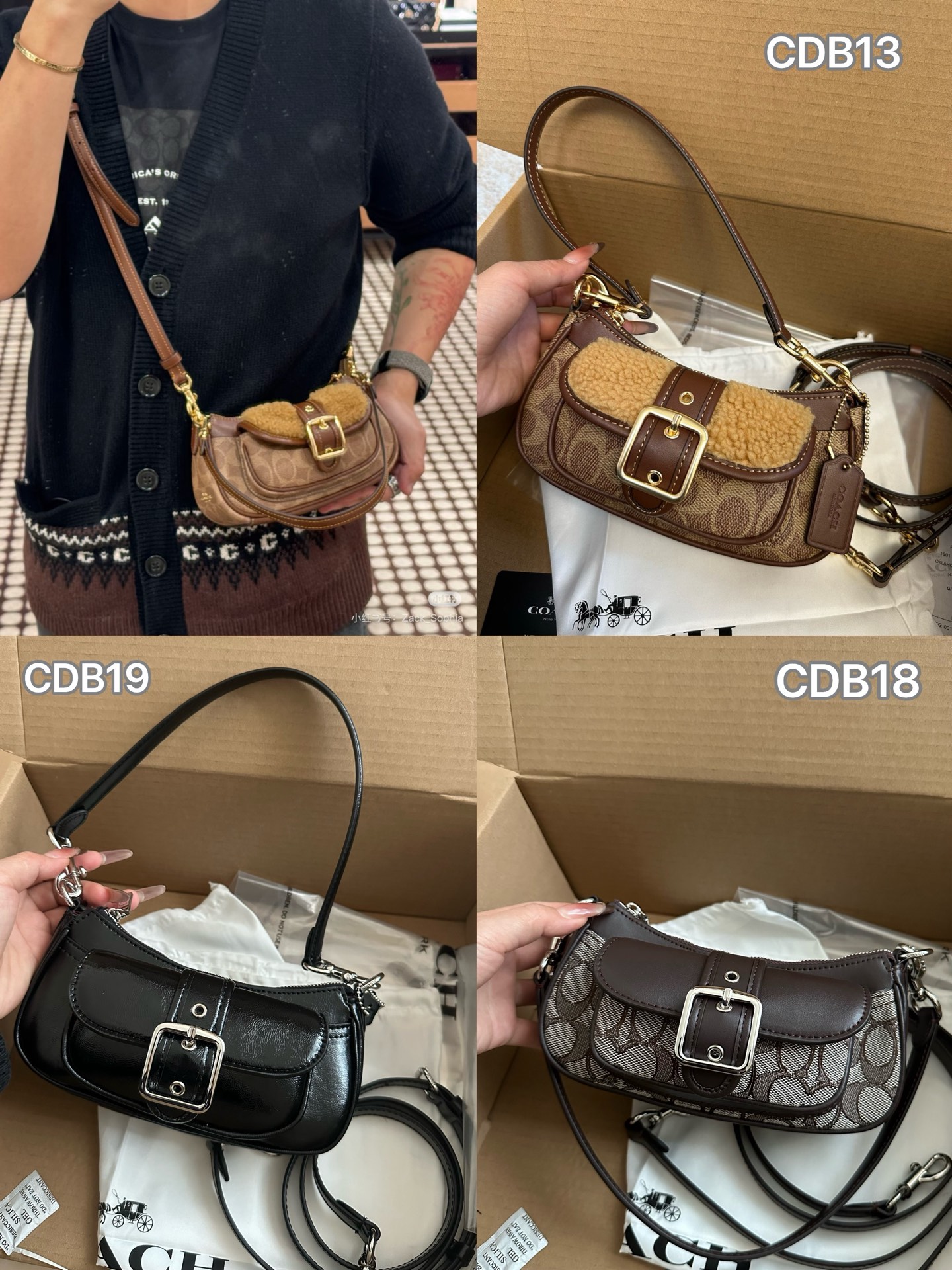 Women Handbag CDB13 CDB18 CDB19 Ashton Baguette Signature Canvas Shoulder Bag