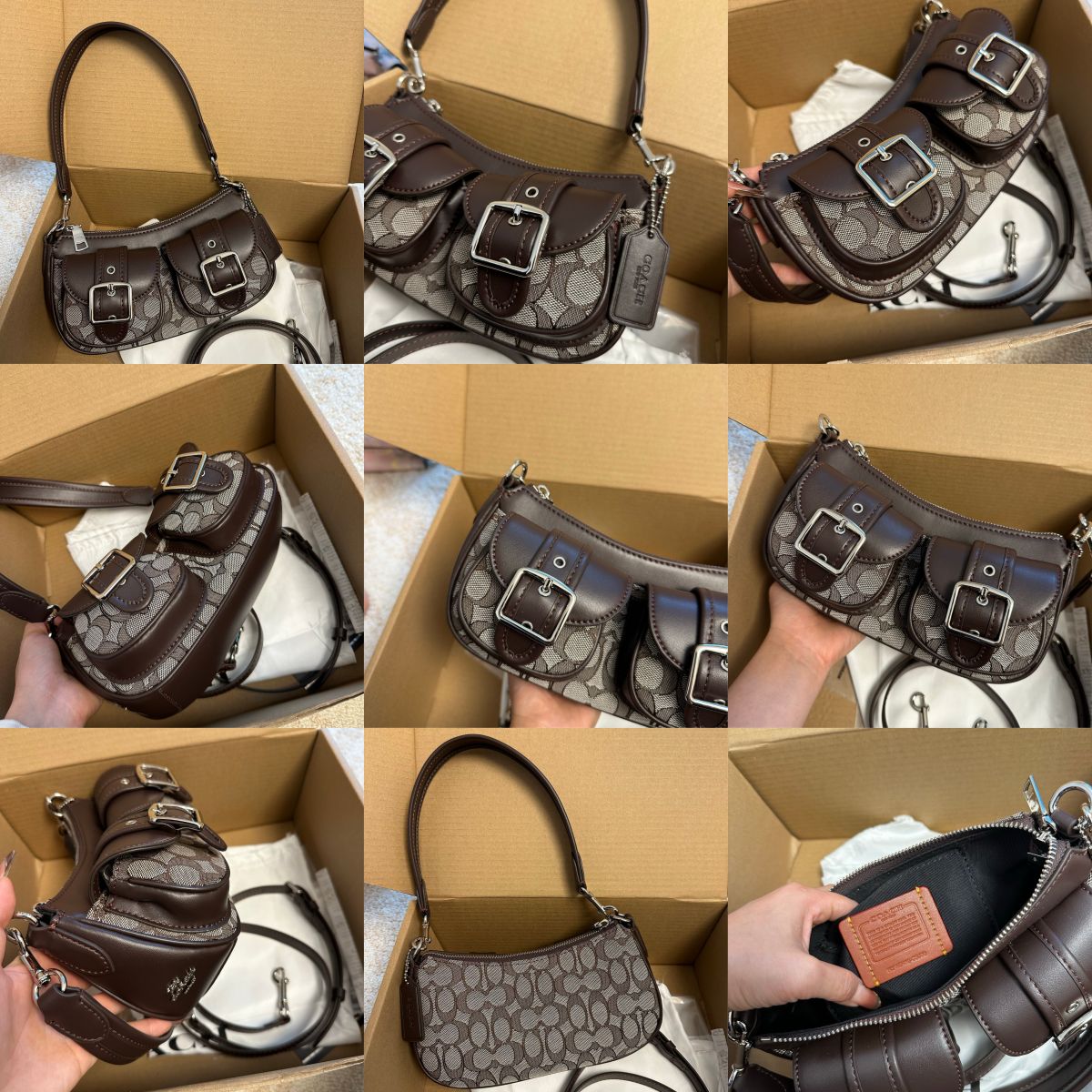 Women Handbag CCZ24 CY658 CY700 CQ184 CBJ00 CBJ01 CP114 Ashton Baguette Signature Canvas Shoulder Bag