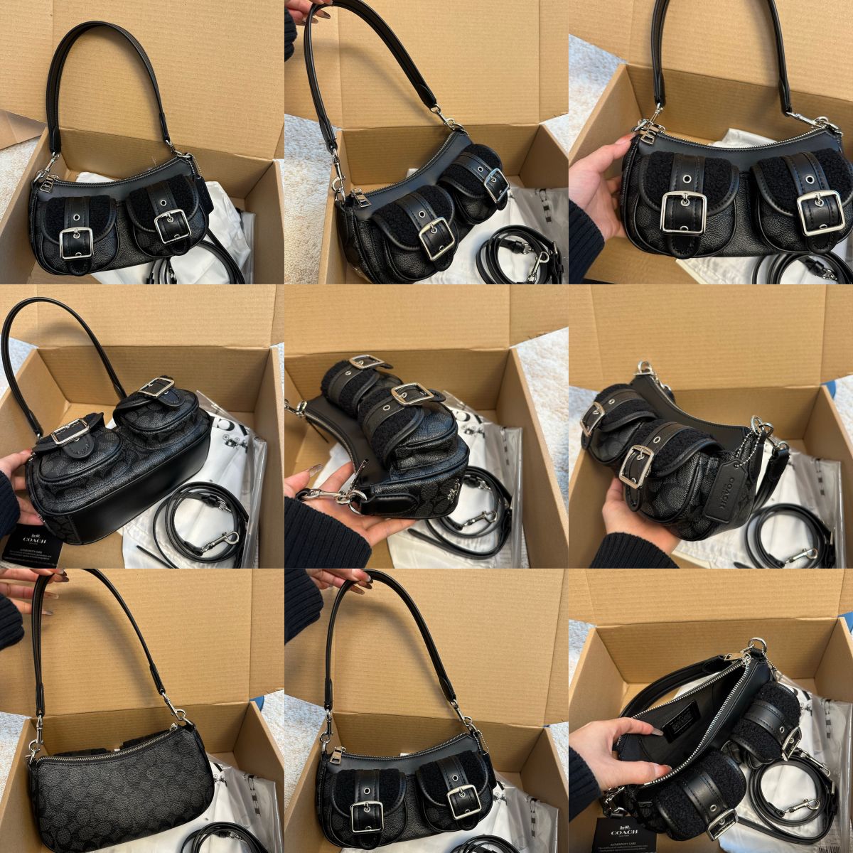 Women Handbag CCZ24 CY658 CY700 CQ184 CBJ00 CBJ01 CP114 Ashton Baguette Signature Canvas Shoulder Bag