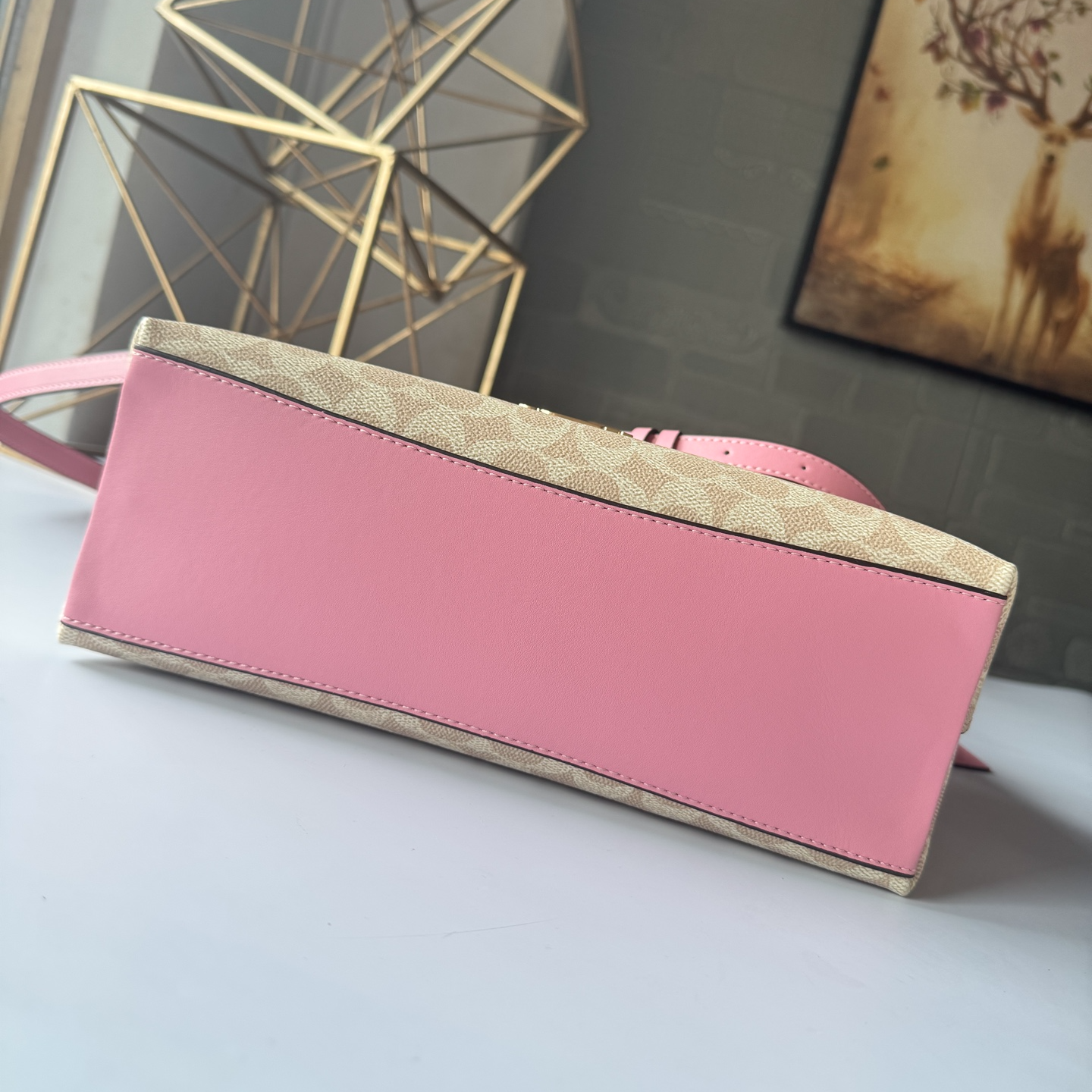 Women handbag CDQ14 Laurel Signature Canvas Heart Charm Shoulder Bag