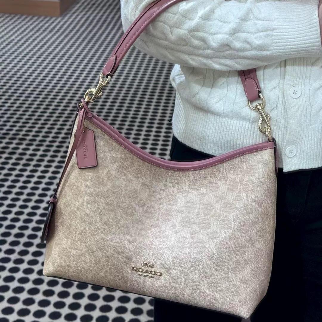 Women handbag CDQ14 Laurel Signature Canvas Heart Charm Shoulder Bag